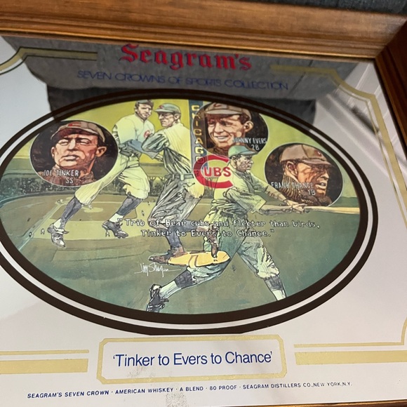 Beautiful bar mirror, Seagram’s seven crowns of sports collection, Chicago cubs - Picture 15 of 16